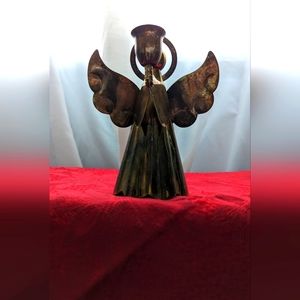 Vintage Brass Angel Candle Holder